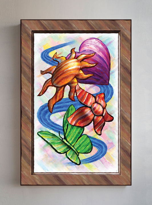 Heart Sun Flower Butterfly - Version 2