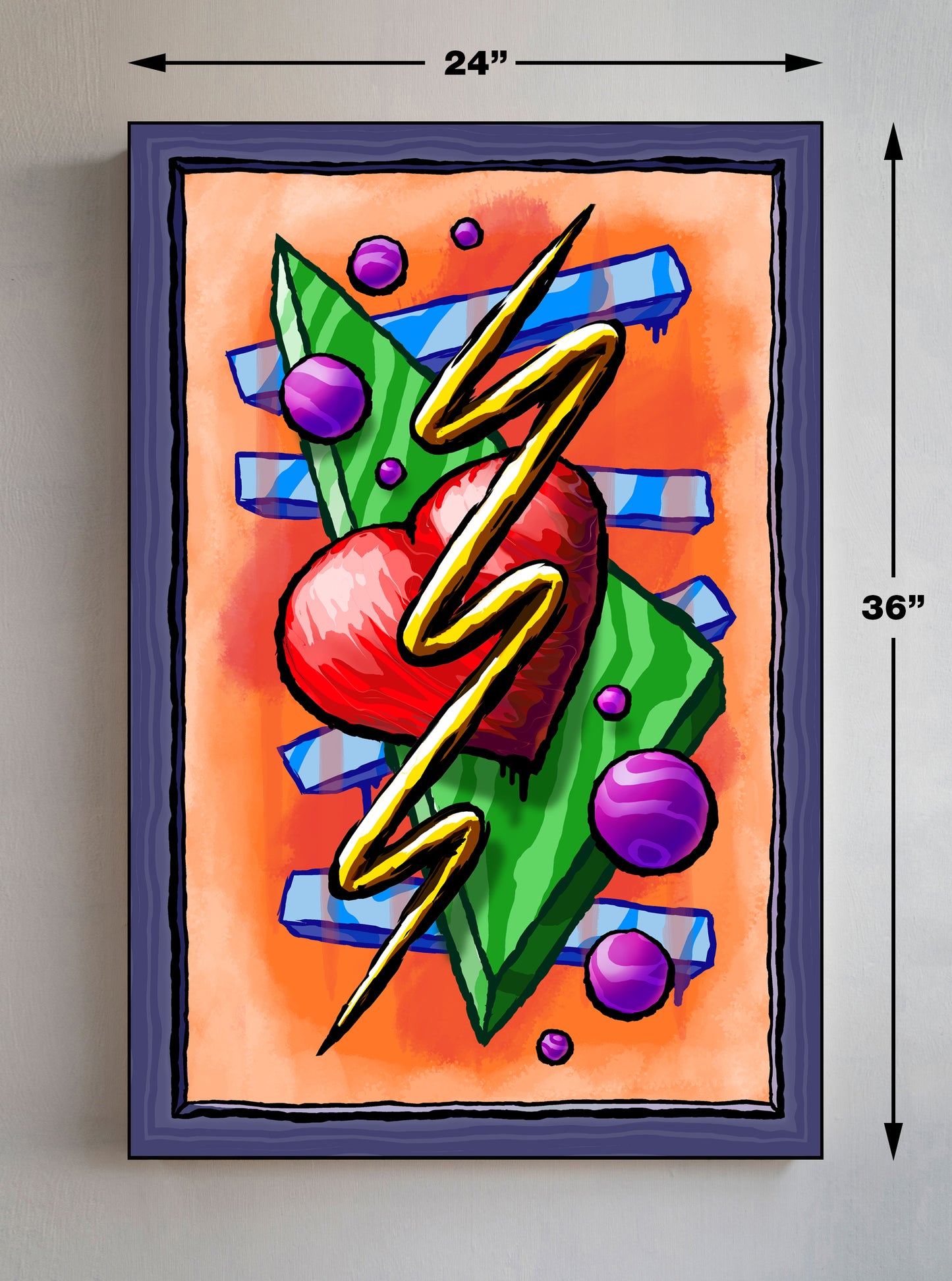 Zigzag Triangle Heart Dots