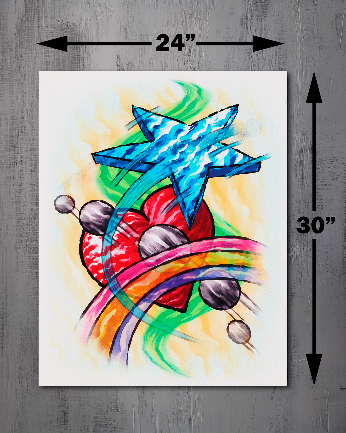 Shooting Star Heart Rainbow