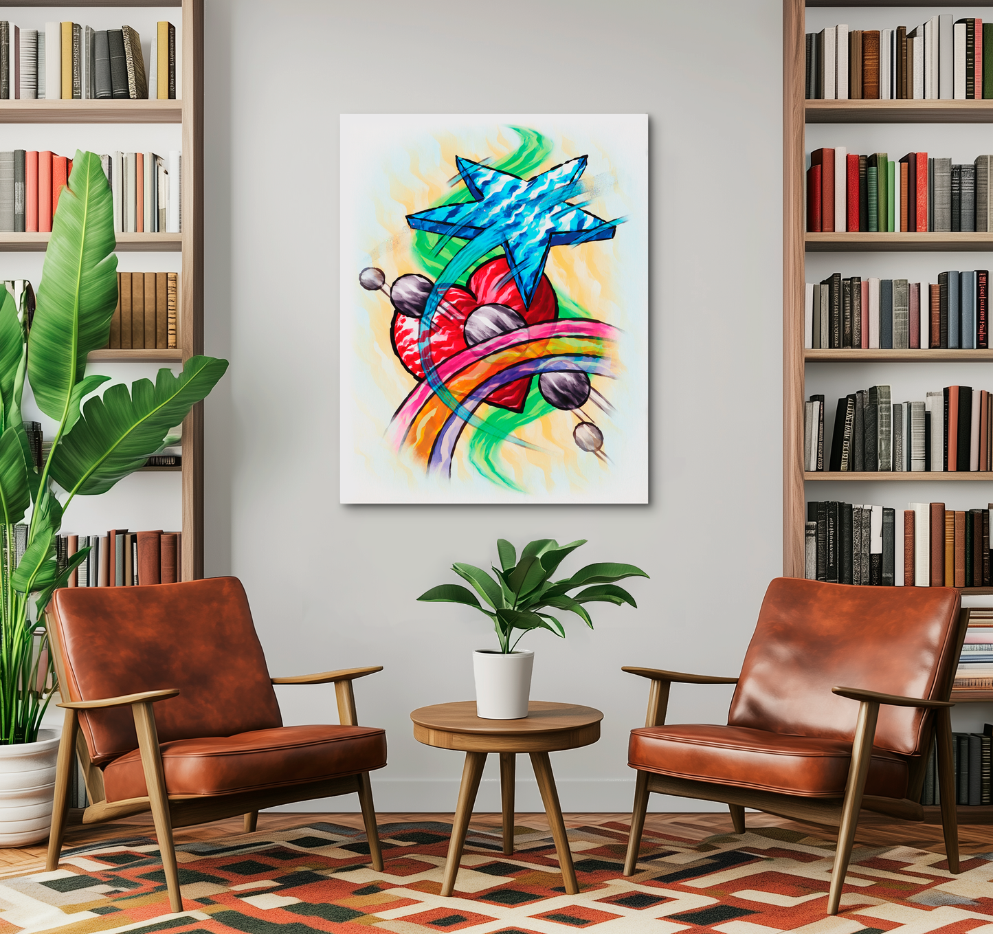 Shooting Star Heart Rainbow