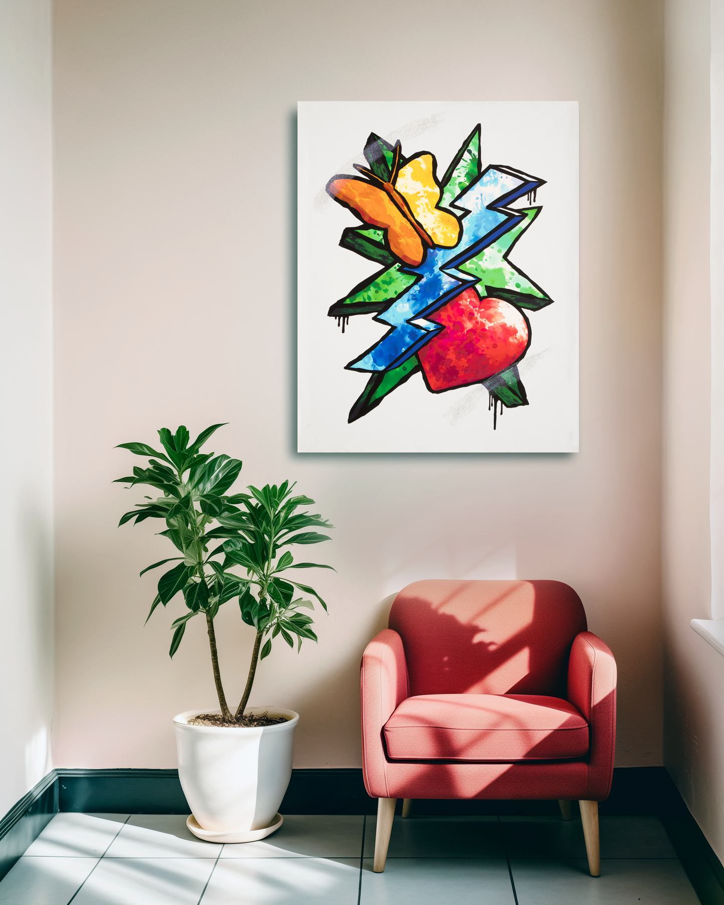 Butterfly Heart Lightning Star version 3