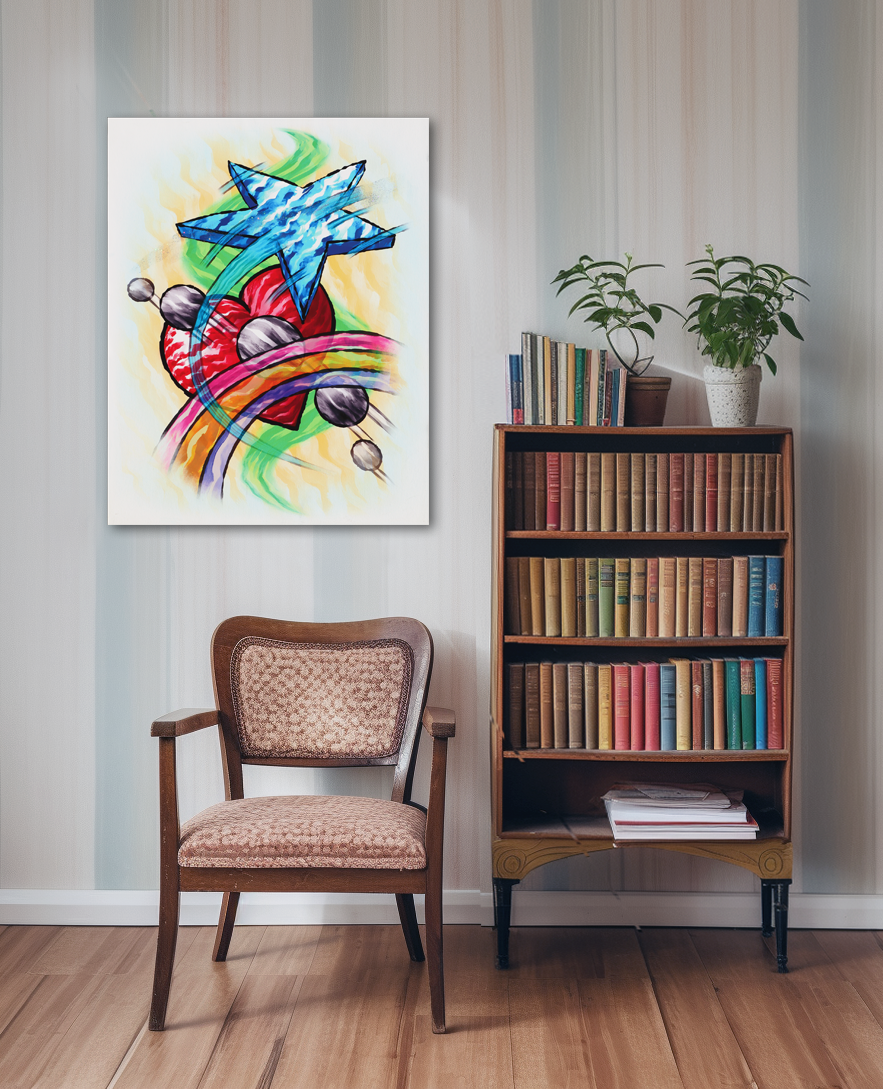 Shooting Star Heart Rainbow