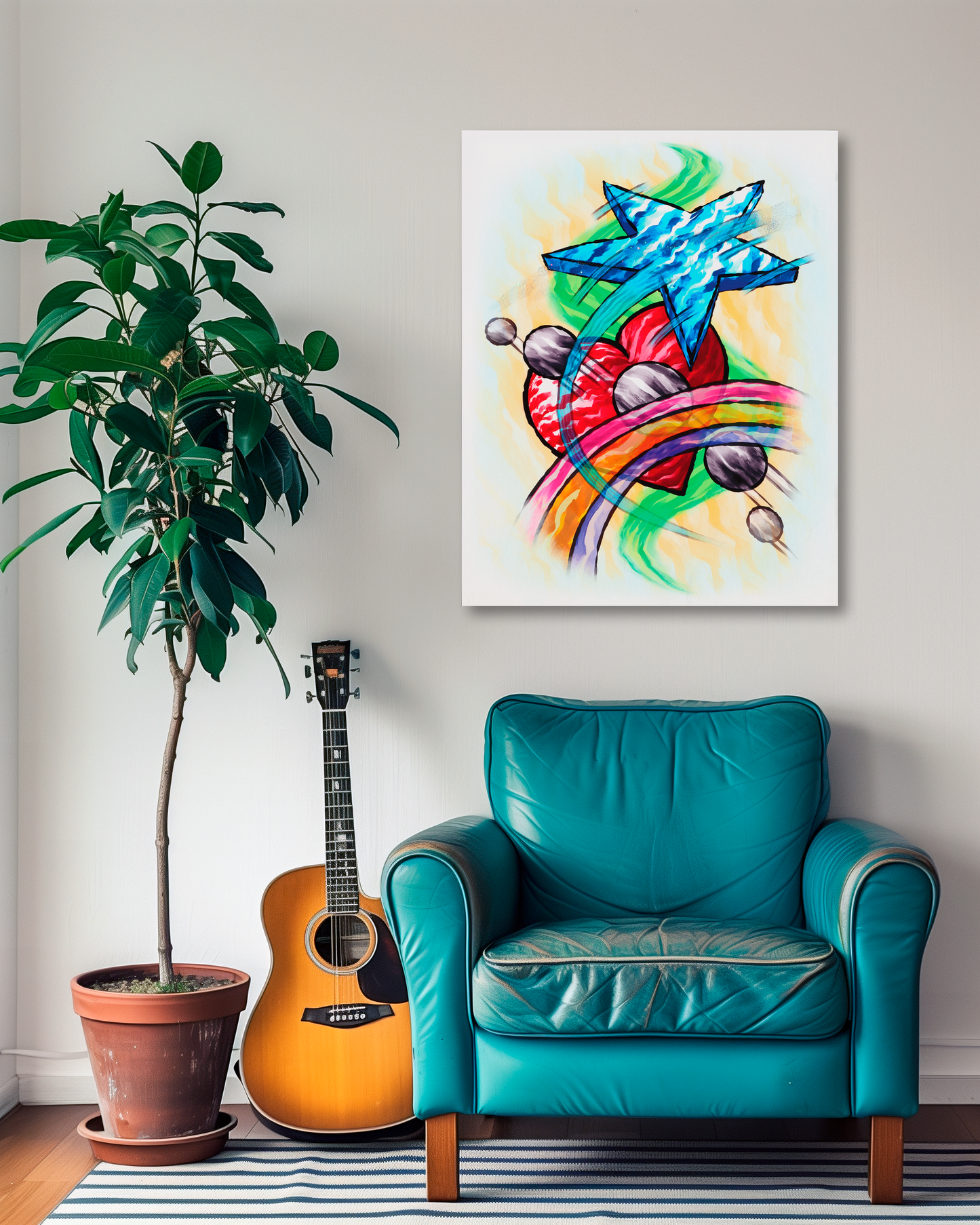 Shooting Star Heart Rainbow