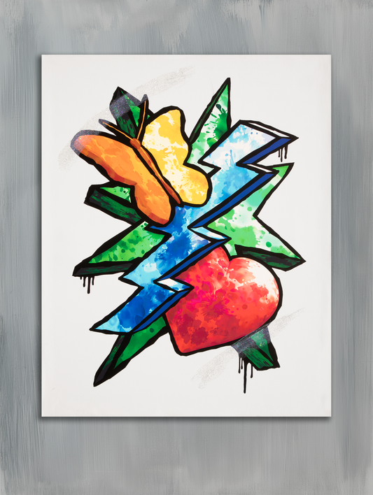 Butterfly Heart Lightning Star version 3