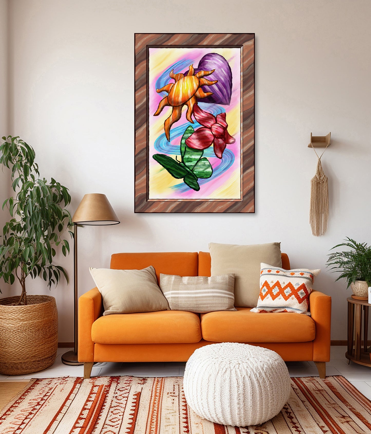 Heart Sun Flower Butterfly - Version 1