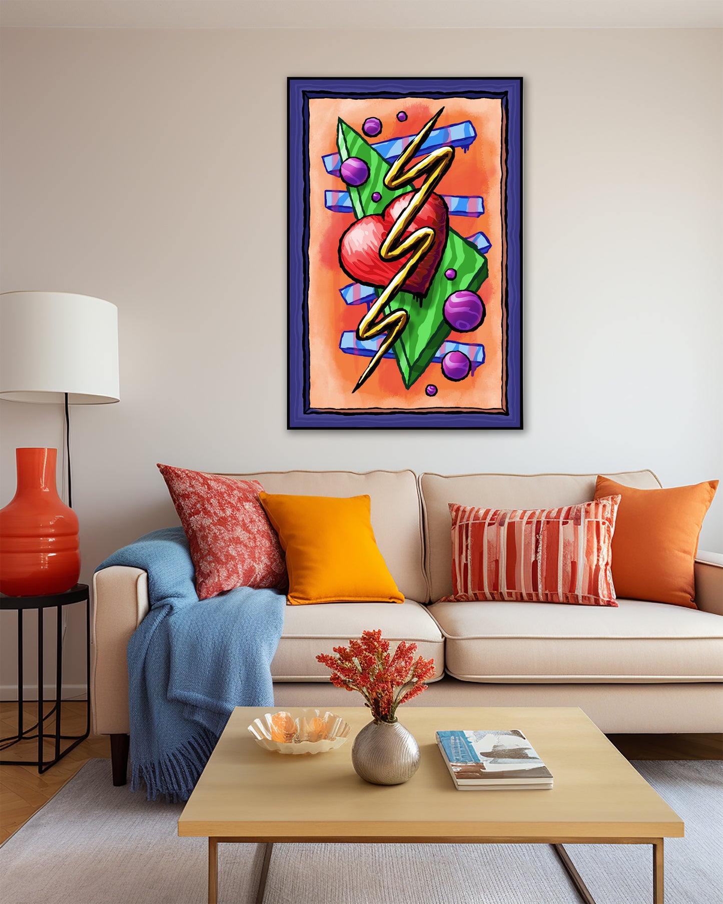 Zigzag Triangle Heart Dots