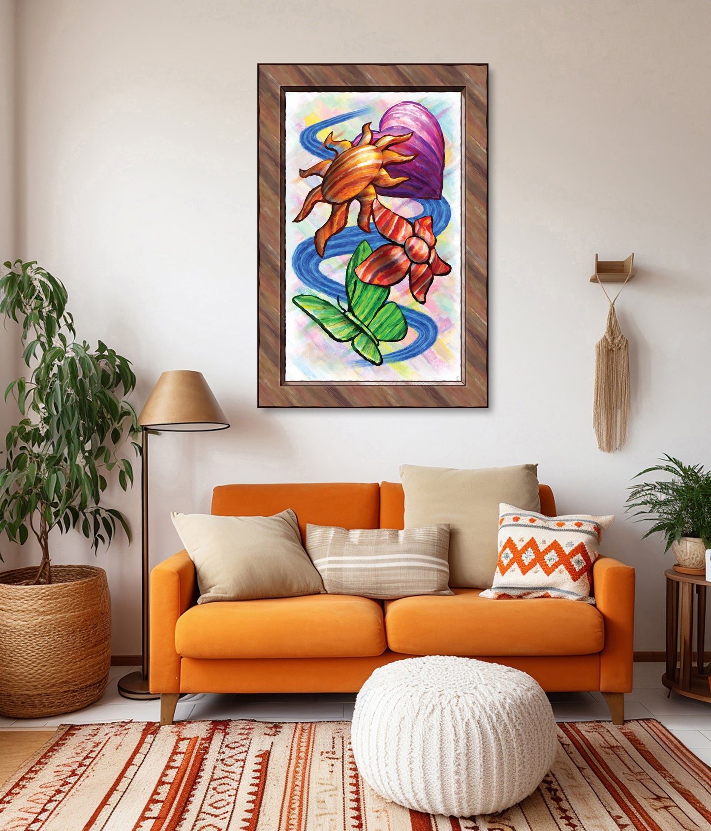 Heart Sun Flower Butterfly - Version 2