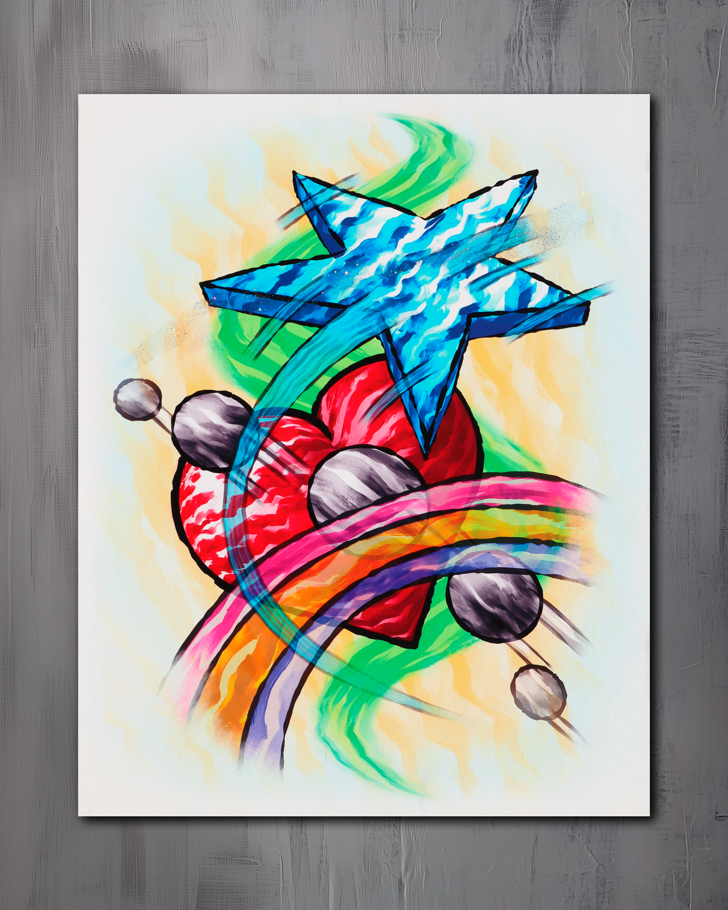 Shooting Star Heart Rainbow