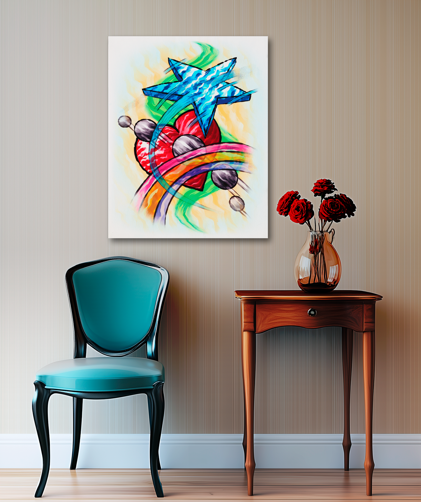 Shooting Star Heart Rainbow