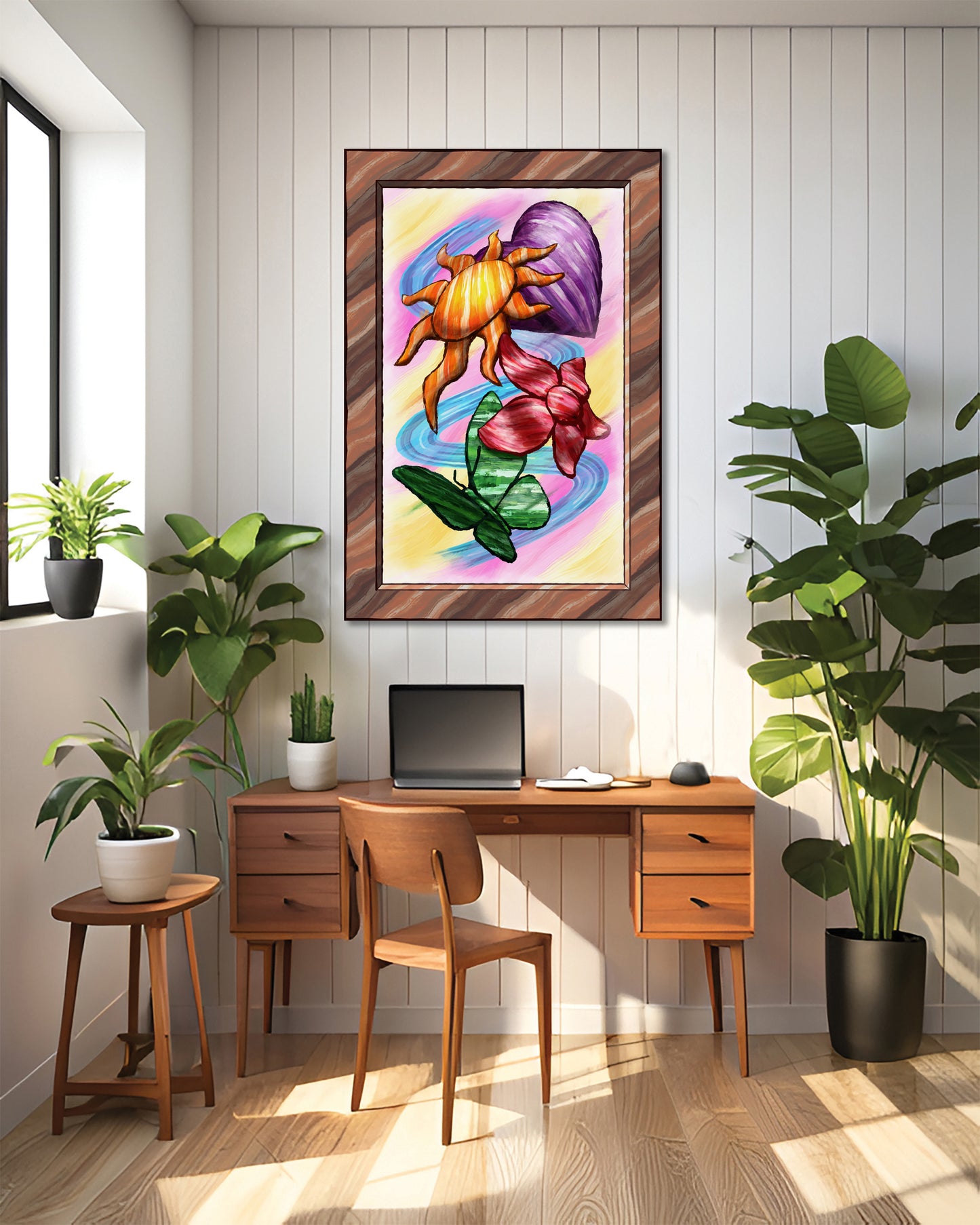 Heart Sun Flower Butterfly - Version 1