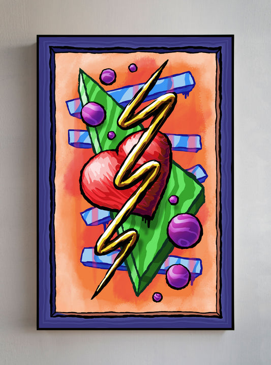 Zigzag Triangle Heart Dots