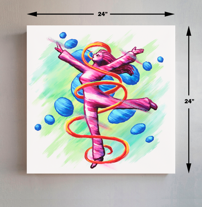 Dancing Woman With Swirlie and Dots