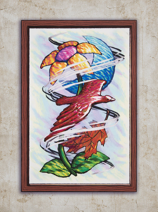 Flower Moon Bird Leaf Wind