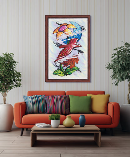 Flower Moon Bird Leaf Wind