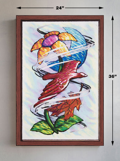 Flower Moon Bird Leaf Wind