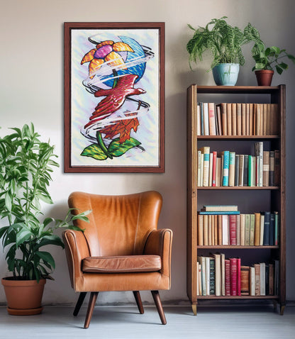 Flower Moon Bird Leaf Wind