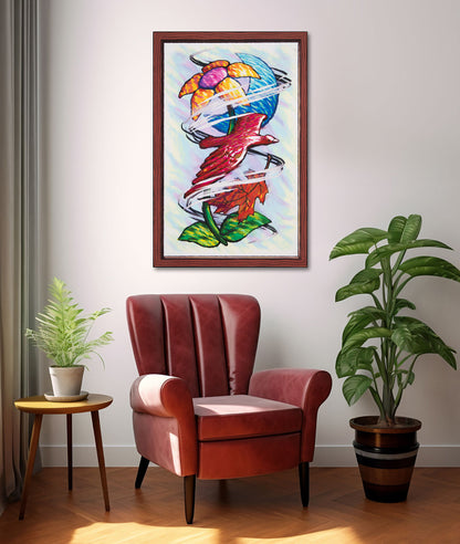 Flower Moon Bird Leaf Wind