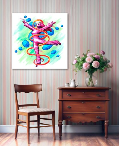 Dancing Woman With Swirlie and Dots