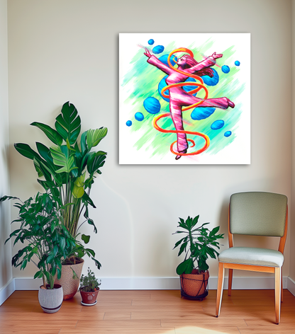 Dancing Woman With Swirlie and Dots